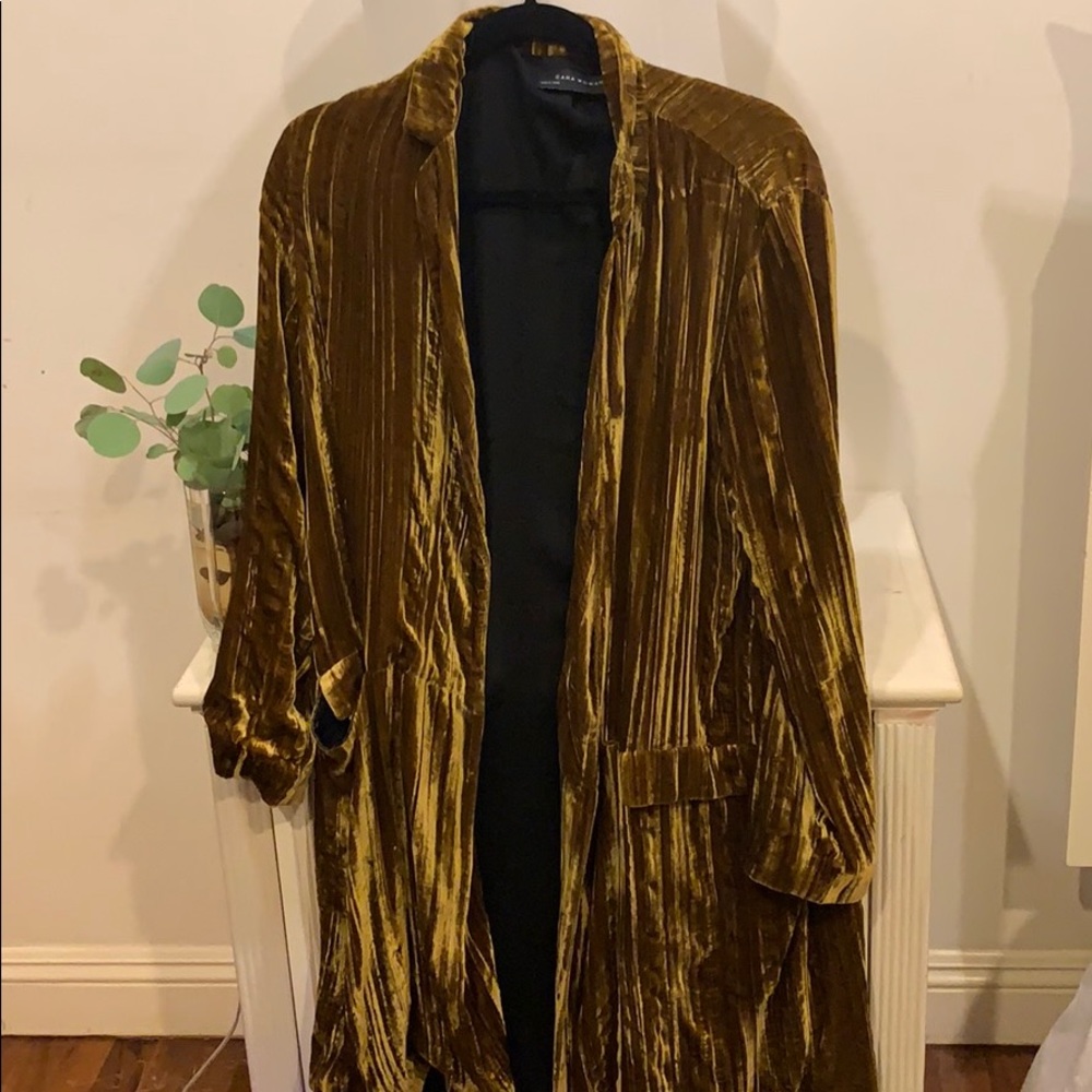 Beautiful Zara long velvet blazer
